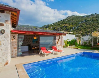 Kaş İslamlar'da Balayı Çiftlerine Uygun, Özel Havuzlu, Jakuzili Villa - 1