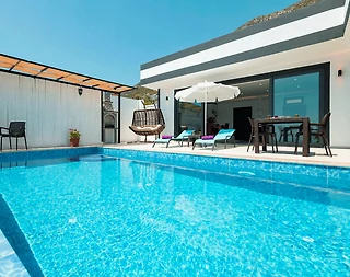 Kaş Kördere'de Muhteşem Deniz Manzaralı, Özel Havuzlu, Kiralık Villa - 3