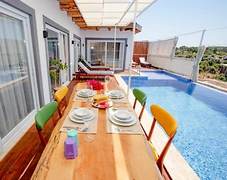 Kaş Patara'da Deniz ve Doğa Manzaralı, Jakuzili, Kiralık Villa - 2