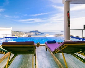 Kaş İslamlar'da Deniz Manzaralı, Özel Havuzlu, Jakuzili, Lüks Villa - 3