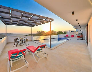 Kaş Üzümlü'de Muhteşem Doğa Manzaralı, Özel Havuzlu, Kiralık Villa - 5