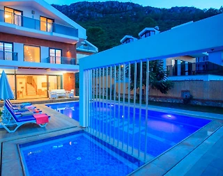 Fethiye Ölüdeniz'de Vadi Manzaralı, Özel Havuzlu, Modern Kiralık Villa - 1