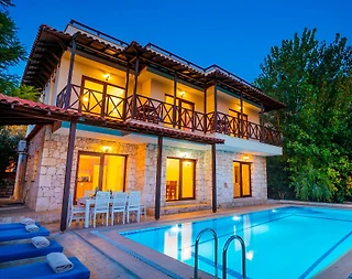 Kalkan'da Muhteşem Taş Mimarisine Sahip, Özel Havuzlu, Kiralık Villa - 1