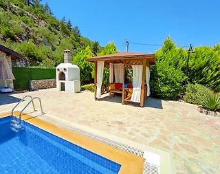 Fethiye Kayaköy'de Doğa İle İç İçe, Özel Havuzlu, Taş Villa - 4