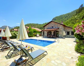 Fethiye Kayaköy'de Huzurlu Doğa İçerisinde, Özel Havuzlu, Taş Villa - 4
