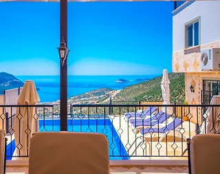 Kalkan Akbel'de Deniz Manzaralı, Özel Havuzlu, Korunaklı Villa - 4