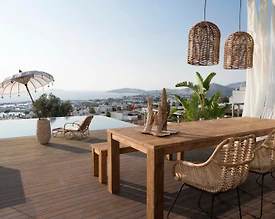 Bodrum'da Bohem Dekorasyona Sahip, Sonsuzluk Havuzlu, Hamamlı Villa - 3