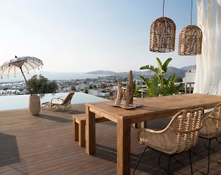 Bodrum'da Bohem Dekorasyona Sahip, Sonsuzluk Havuzlu, Hamamlı Villa - 3