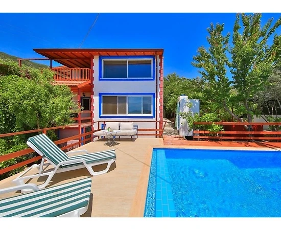 Kaş Çukurbağ'da Dağ Manzaralı, Özel Havuzlu, Kiralık Otantik Villa - 1