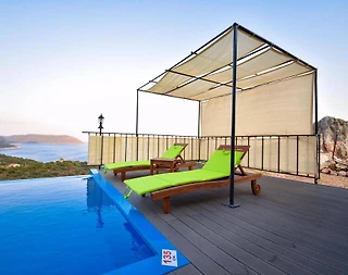 Antalya Kaş'ta Eşsiz Deniz Manzaralı, Özel Havuzlu, Kiralık Villa - 1