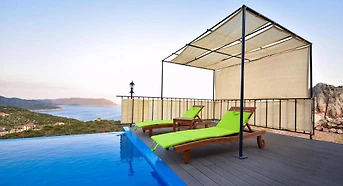 Villa for Rent with Private Pool, Unique Sea View in Kas, Antalya