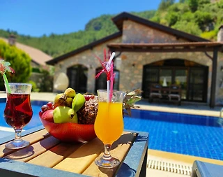 Fethiye Kayaköy'de Doğa İle İç İçe, Özel Havuzlu, Taş Villa - 5