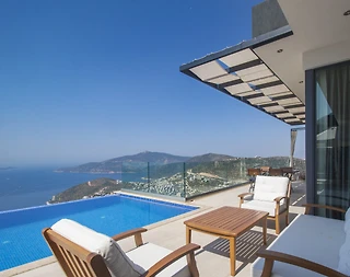 Kaş Bezirgan'da Deniz Manzaralı, Sonsuzluk Havuzlu, Jakuzili Villa - 3