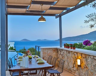 Kalkan'da Deniz Manzaralı, Yetişkin ve Çocuk Havuzlu, Merkezi Villa - 5