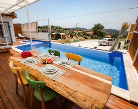 Kaş Patara'da Deniz ve Doğa Manzaralı, Jakuzili, Kiralık Villa - 3