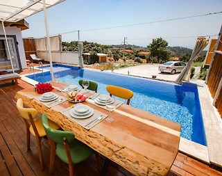 Kaş Patara'da Deniz ve Doğa Manzaralı, Jakuzili, Kiralık Villa - 3