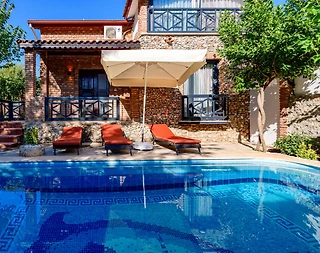 Fethiye Kayaköy'de Tarihi Rum Evleri Manzaralı, Bahçeli Villa - 4