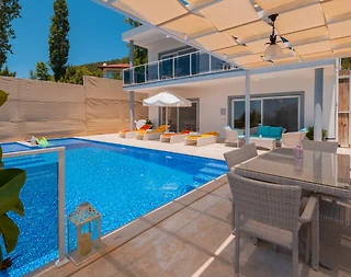 Kaş Kalkan'da Panoramik Deniz Manzaralı, Özel Havuzlu, Konforlu Villa - 3