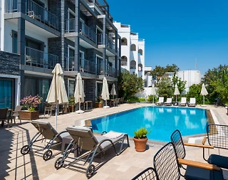 Bodrum Gümbet'te Deniz Manzaralı, Ortak Havuzlu , 1+1 Daire - 2