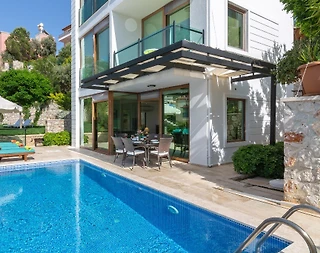 Kalkan Kışla'da Muhteşem Deniz Manzaralı, Özel Havuzlu, Modern Villa - 3