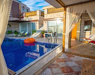 Kaş İslamlar'da Gözlerden Uzak, Özel Havuzlu, 1+1, Balayı Villası - 1