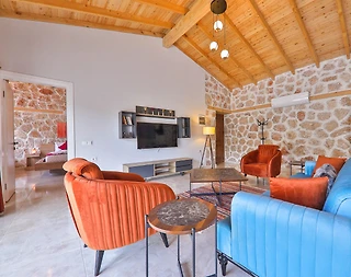 Kaş Sarıbelen'de Huzurlu Doğada, Özel Havuzlu, Jakuzili Villa - 5