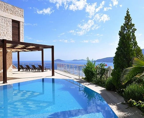 Kaş Kalkan'da İhtişamlı Deniz Manzaralı, Özel Havuzlu, Keyifli Villa - 1