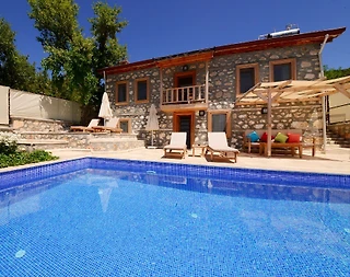 Kaş İslamlar'da Taş ve Ahşap Mimarili, Özel Havuzlu, 4 Kişilik Villa - 1