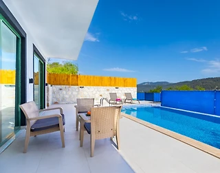 Kaş Sarıbelen'de Çift Jakuzili, Özel Havuzlu, Modern Villa - 5