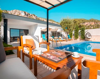 Antalya Kaş'ta Doğayla İç İçe, Özel Havuzlu, Jakuzili, Kiralık Villa - 5