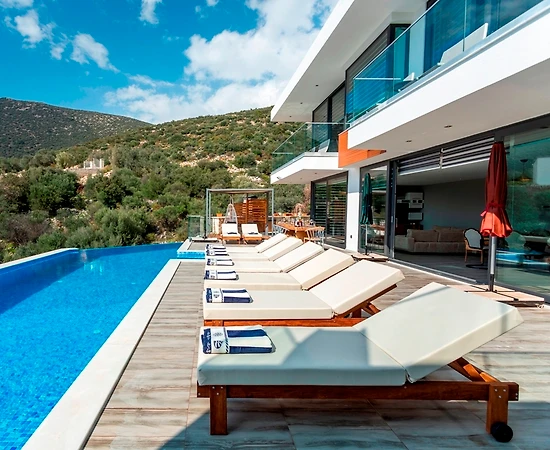 Kaş Kalkan'da Deniz Manzaralı, Özel Havuzlu, Estetik Villa - 1
