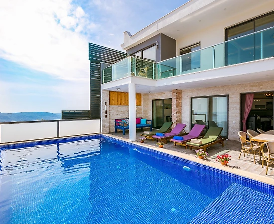 Kaş İslamlar'da Deniz Manzaralı,  Özel Havuzlu, Jakuzili, Lüks Villa - 1