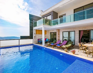 Kaş İslamlar'da Deniz Manzaralı, Özel Havuzlu, Jakuzili, Lüks Villa - 1