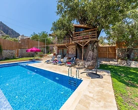 Kaş Bezirgan'da Geniş Bahçeli, Özel Havuzlu, 4 Kişilik, Taş Villa - 2