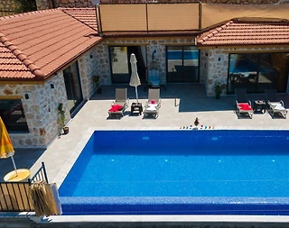 Kaş Yeşilköy'de Taş Mimarili, 4 Kişilik, Jakuzili, Kiralık Villa - 5