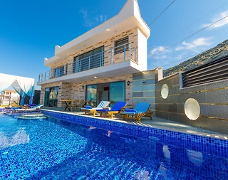 Kaş İslamlar'da Enfes Deniz Manzaralı, Özel Havuzlu, Lüks Villa - 1