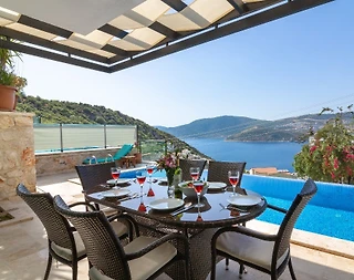 Kalkan Kışla'da Muhteşem Deniz Manzaralı, Özel Havuzlu, Modern Villa - 4
