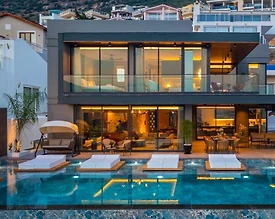 Kaş Kalkan'da Deniz Manzaralı, Hamam ve Saunalı, Ultra Lüks Villa - 2