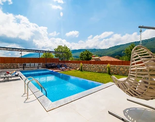 Kalkan Sarıbelen'de Eşsiz Doğa Manzaralı, Özel Havuzlu, Kiralık Villa - 5