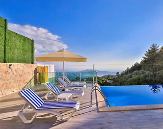Kaş İslamlar'da Muhteşem Doğa Manzaralı, Özel Havuzlu, Kiralık Villa - 4