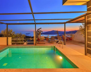 Kalkan Kördere'de Muhteşem Manzaralı, Özel Havuzlu, Jakuzili Villa - 5