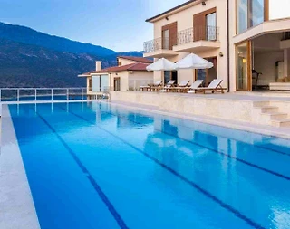Kaş Andifli'de Enfes Deniz Manzaralı, Olimpik Havuzlu, Kiralık Villa - 5