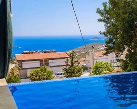 Kalkan Akbel'de Deniz Manzaralı, Özel Havuzlu, Kiralık Balayı Villası - 2