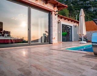 Kaş İslamlar'da Gözlerden Uzak, Özel Havuzlu, Jakuzili, Taş Villa - 2