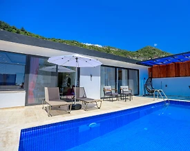 Kaş İslamlar'da Doğa Manzaralı, Özel Havuzlu, Jakuzili, Kiralık Villa - 3