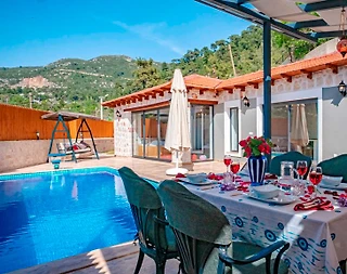 Kaş İslamlar'da Gözlerden Uzak, Özel Havuzlu, Jakuzili, Taş Villa - 1
