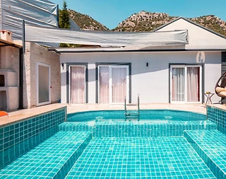 Kaş Bezirgan'da Adalar Manzaralı, Özel Havuzlu, Jakuzili, Kiralık Villa - 3