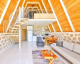 Kaş İslamlar'da Taş Ve Ahşap Yapılı, Özel Havuzlu, Balayı Villası - 3