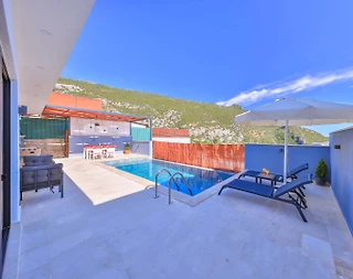 Kaş İslamlar'da Doğa Manzaralı, Özel Havuzlu, Jakuzili Villası - 5