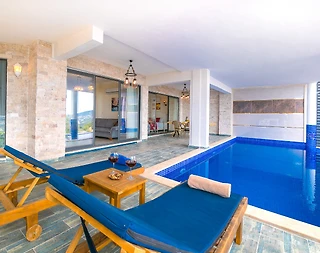 Kaş Akbel'de Enfes Deniz Manzaralı, Özel Havuzlu, Kiralık Villa - 1